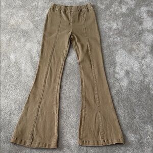 Elegant Olive Green Wide Leg Jeans for Women